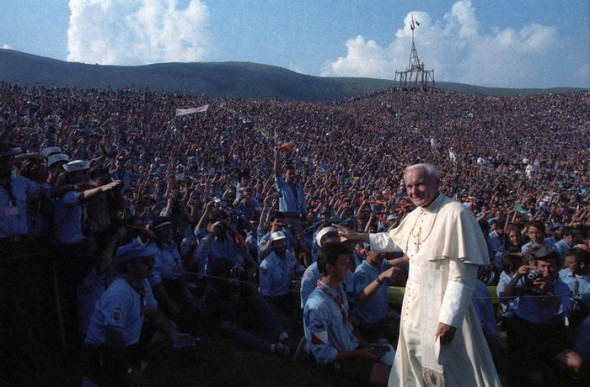 Papa Wojtyla a Piani di Pezza, in Abruzzo, nel 1986