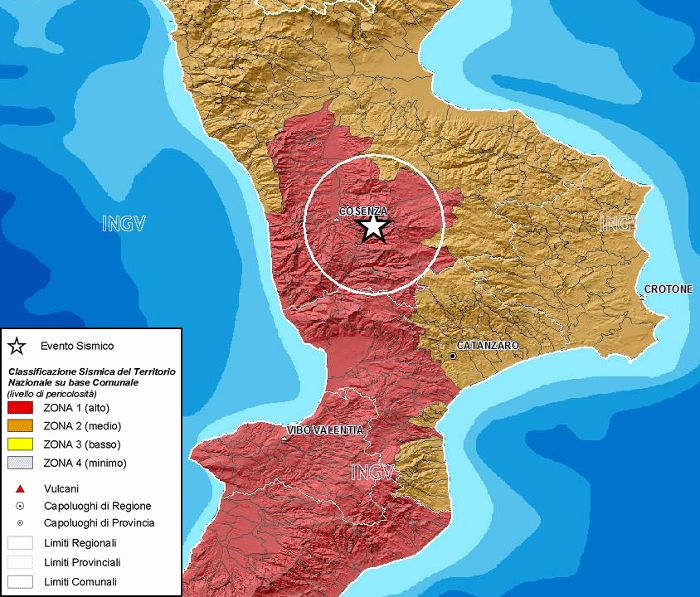 Zone sismiche del territorio (2003)